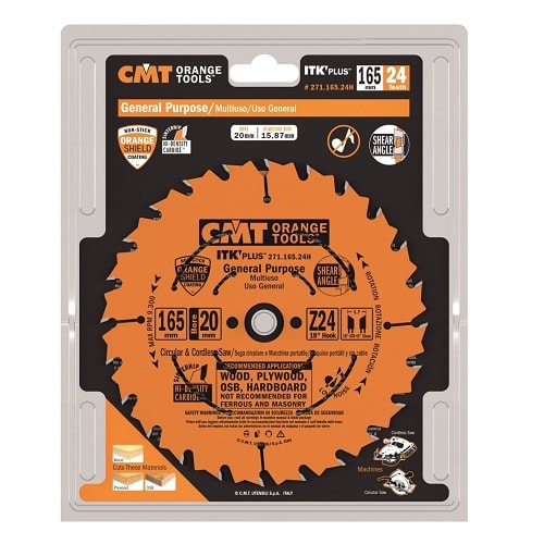 CMT rundsavsklinge 165 x 1,5 x 20 mm. m/36 tænder