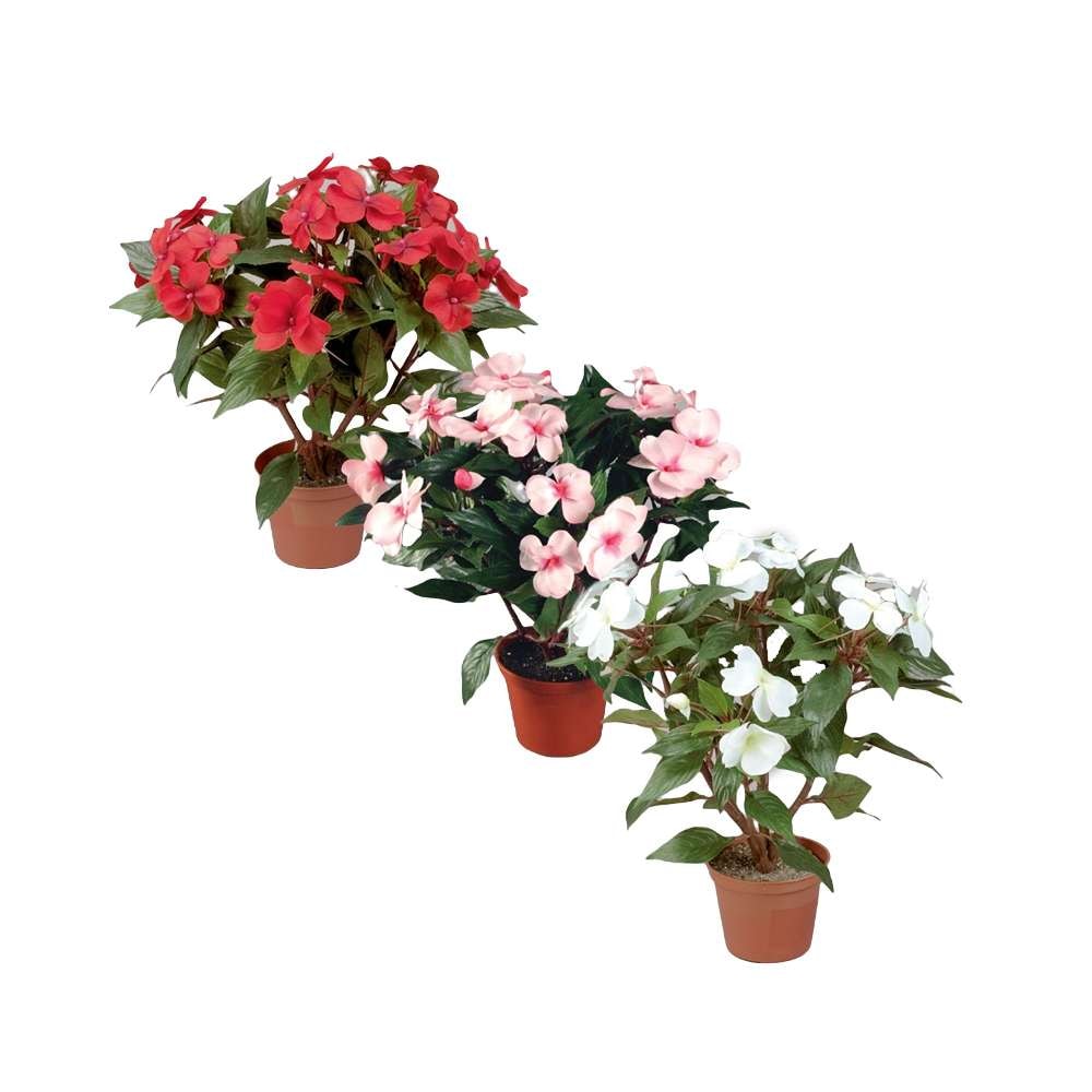 Silkeplanter kunstig Flittiglise rød H31 cm