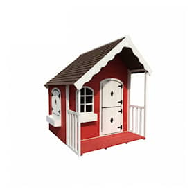 Nordic Play legehus i rød og hvid med veranda 130 x 140 x 150 cm