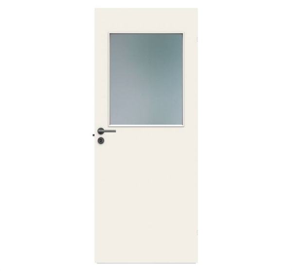 Dør, Swedoor Easy G21 40 mm HVID glat dør m/ klart glas - 82,5x204 cm (9x21)