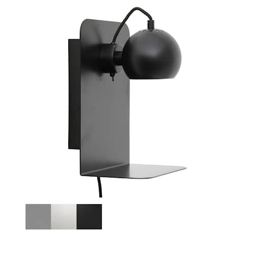Frandsen Ball væglampe med USB matt black E14