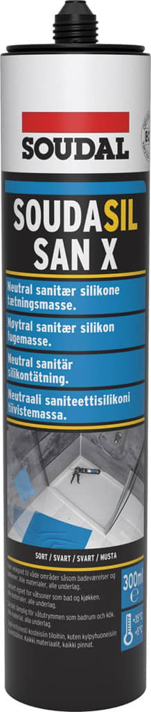 Soudal Soudasil San X sanitetssilikone sort 300 ml