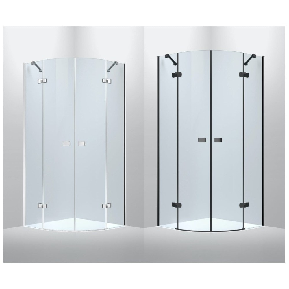 Bathlife Doldis brusehjørne klar/sort 100 x 100 x 195 cm