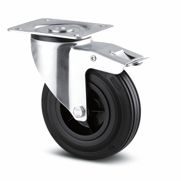 Kongamek sort massive gummihjul 3377PVR200P63