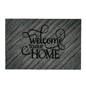 Daylife Welcome to Our Home dørmåtte i grå PVC 40 x 60 cm