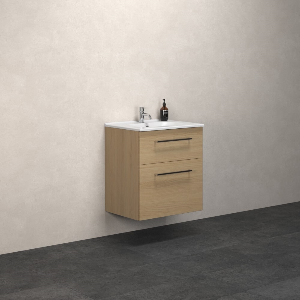 Scanbad Delta vaskaskab H64 cm med Karat vask og 2 skuffer