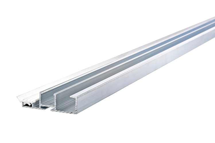 Rias alu sideprofil m/gummilister til 10 mm plader 60 x 6000 mm