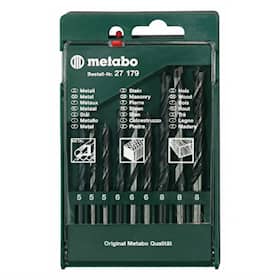 Metabo træ/mur/metalborkassette med 9 bor Ø 5-8mm.