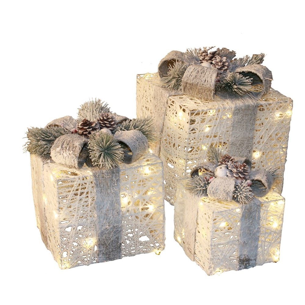 Nordic Winter julepakker hvid serieforbundet med adapter 3 stk.