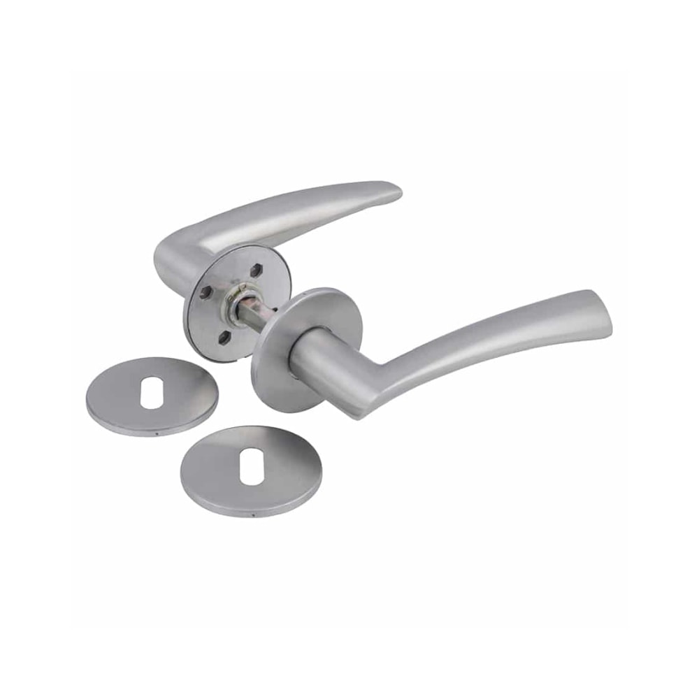 Jasa Saturn dørgreb i børstet stål inkl. nøgleskilt