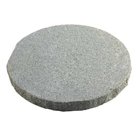 Trædesten i granit jetbrændt blågrå Ø30 x 3 cm