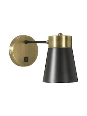 PR Home Luna væglampe i sort/antikmessing 13 cm
