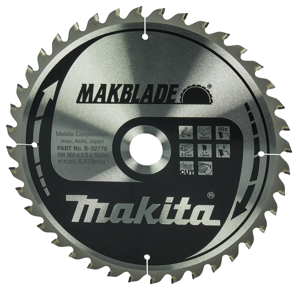 Makita savklinge til træ Makblade 260x30x2,3mm 40T
