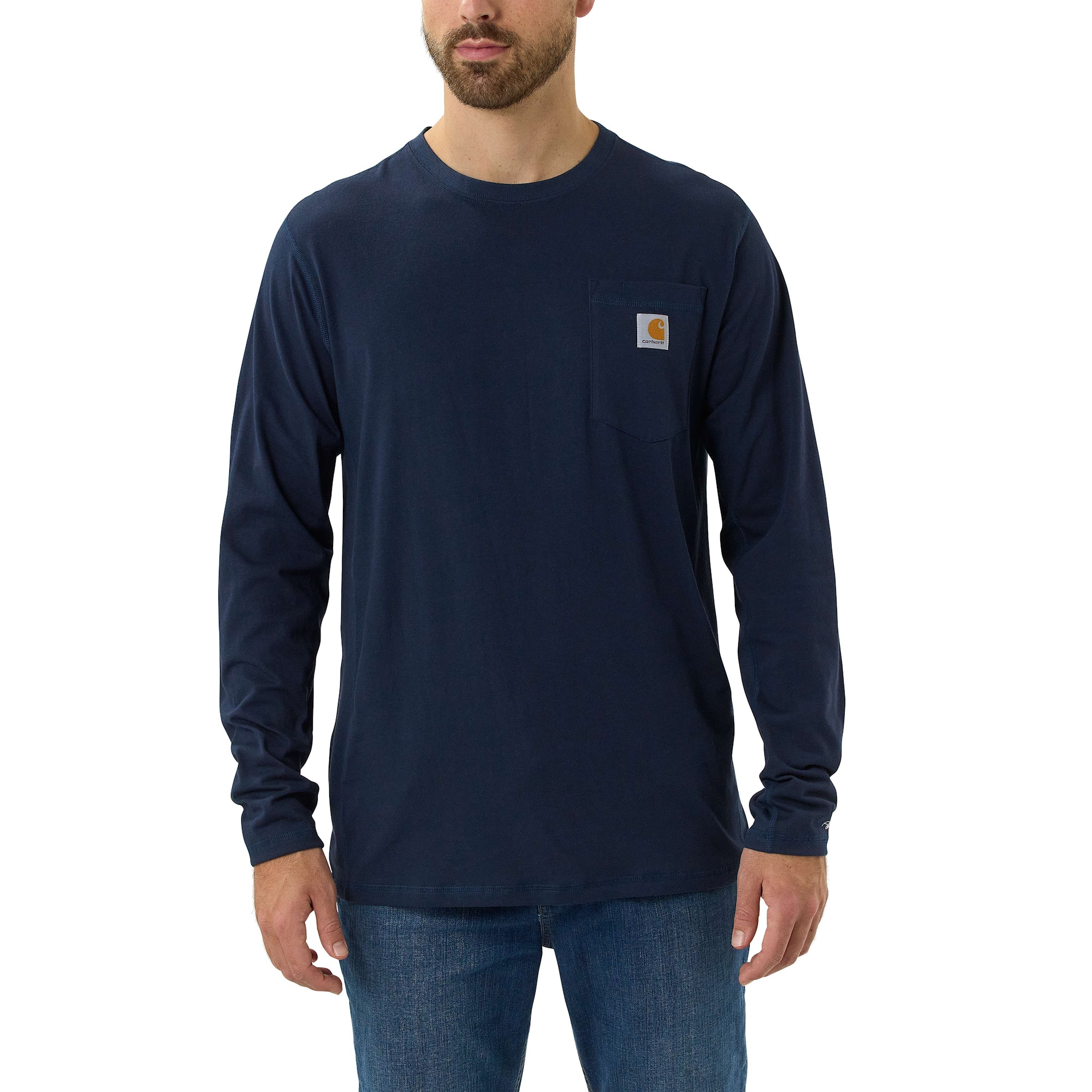 Carhartt Force Pocket Long Sleeve T-Shirt Men Navy XXL
