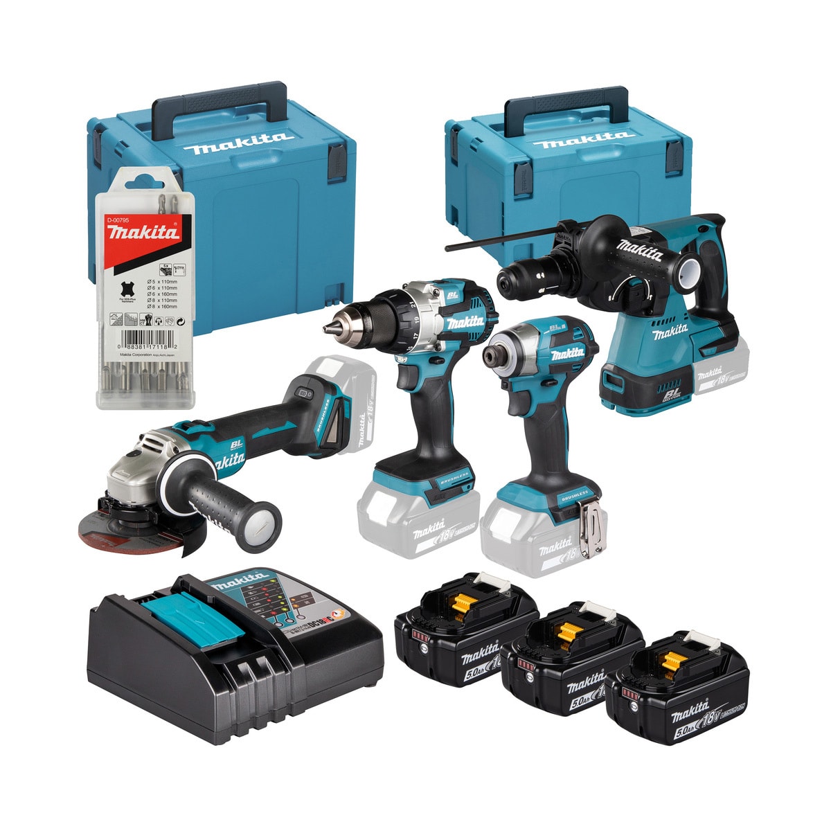 Makita værktøjssæt DLX4196JX1 Kombikit 18V