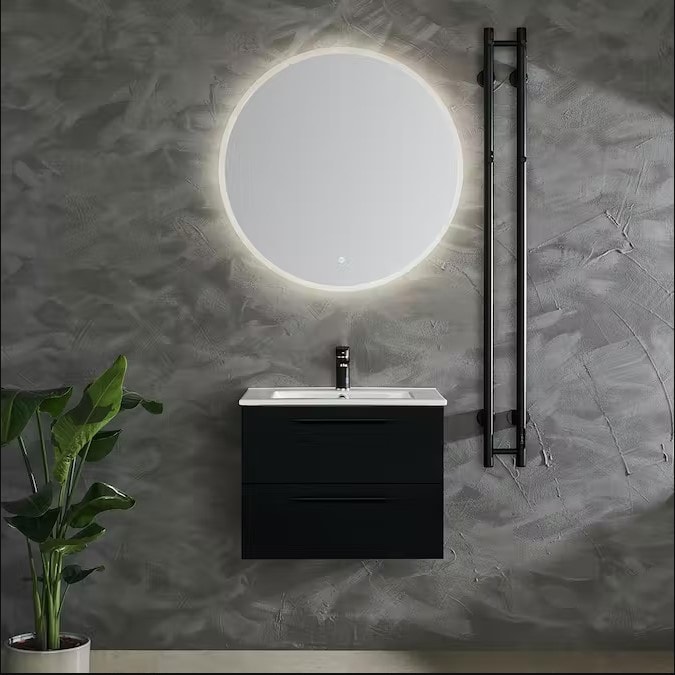 Bathlife Lust 1200D vaskeskab i sort med håndvask