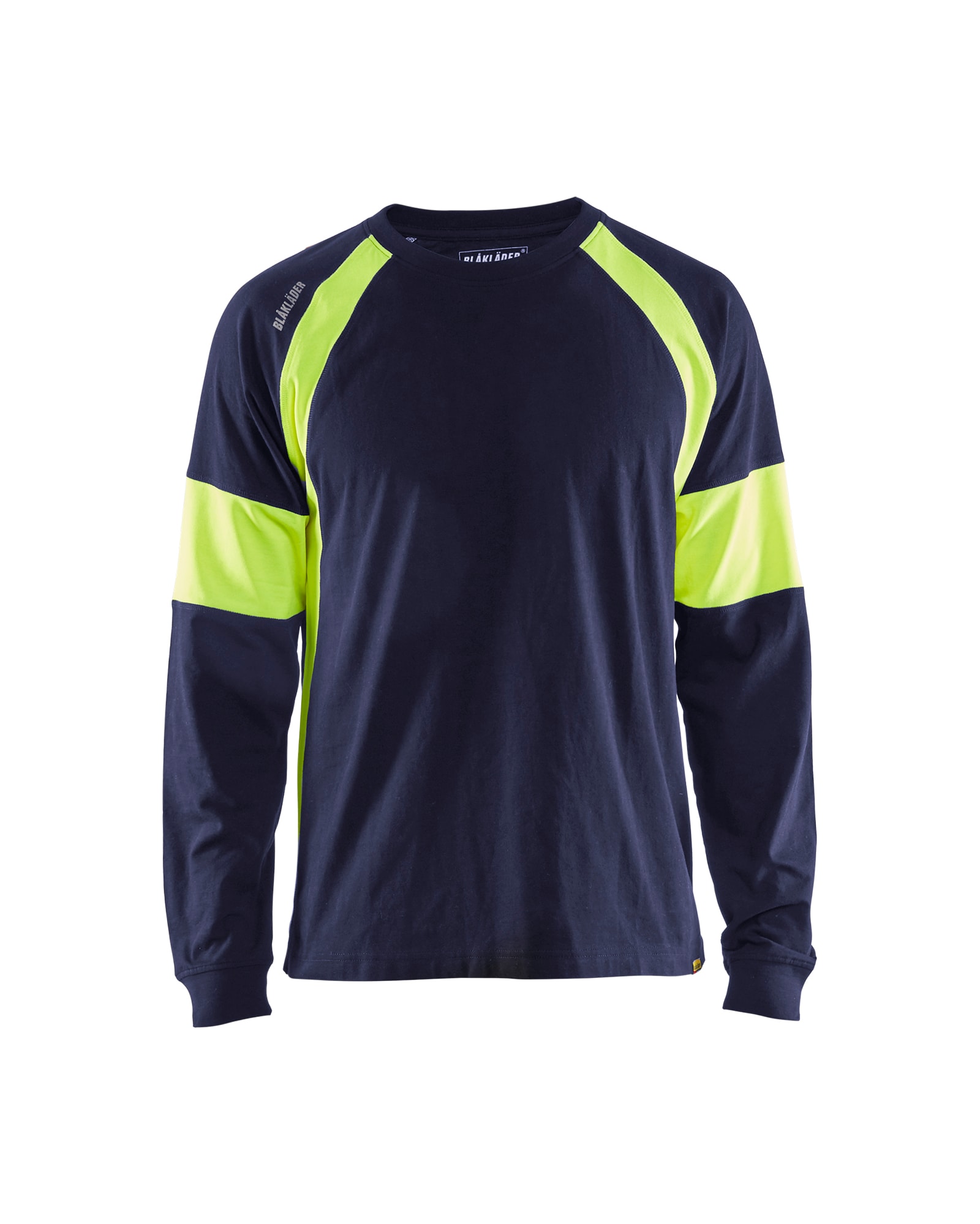 Blåkläder t-shirt lang ærme sort/high vis gul L