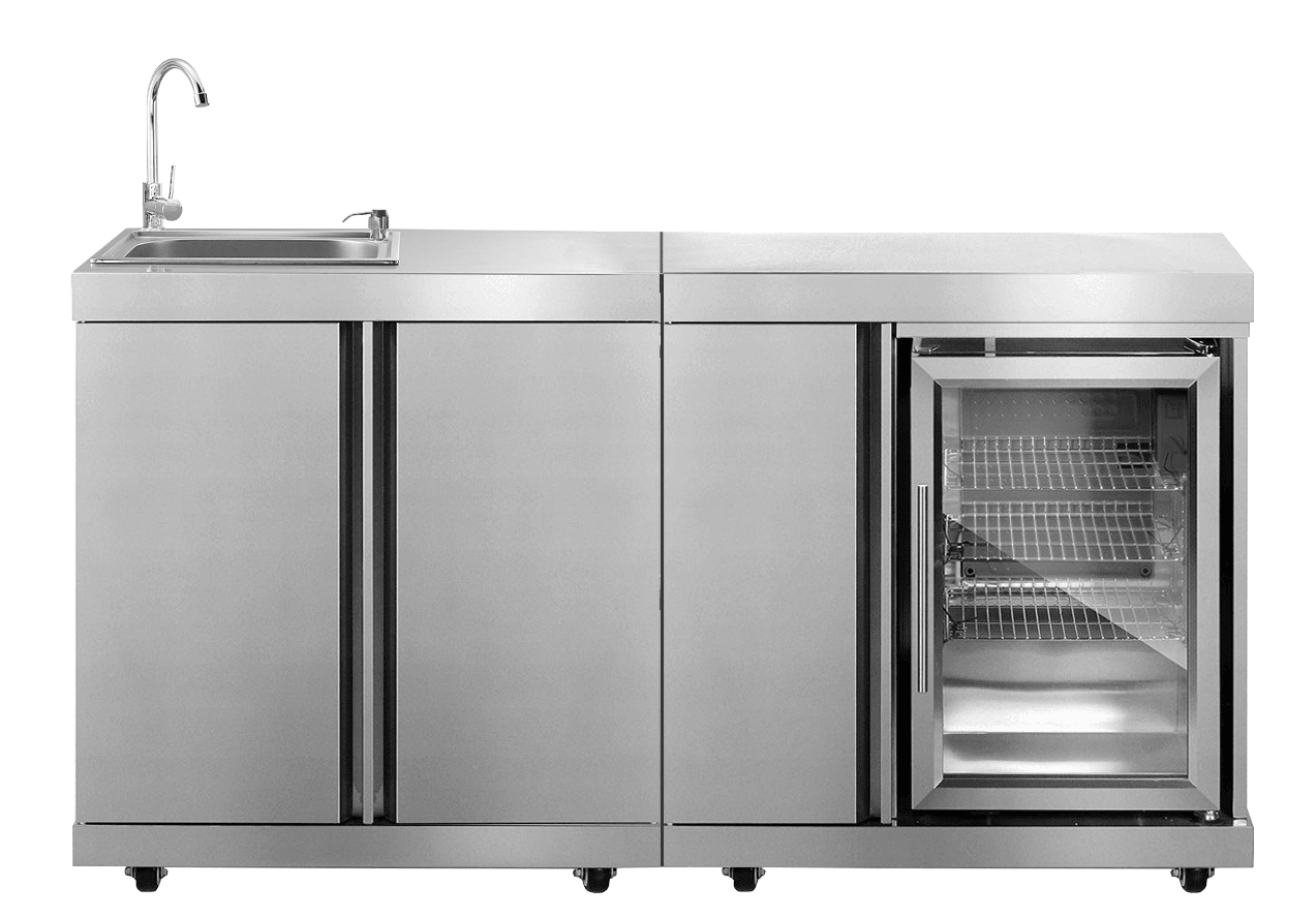 Myoutdoorkitchen Stainless Collection køleskab og vask Duo-pakke