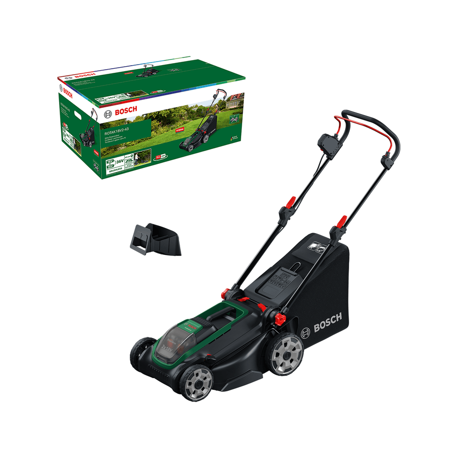 Bosch DIY plæneklipper Rotak 18V2-43 uden batteri og lader