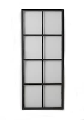 Habo Cube skydedør i sort/klart glas 2133 x 900 mm