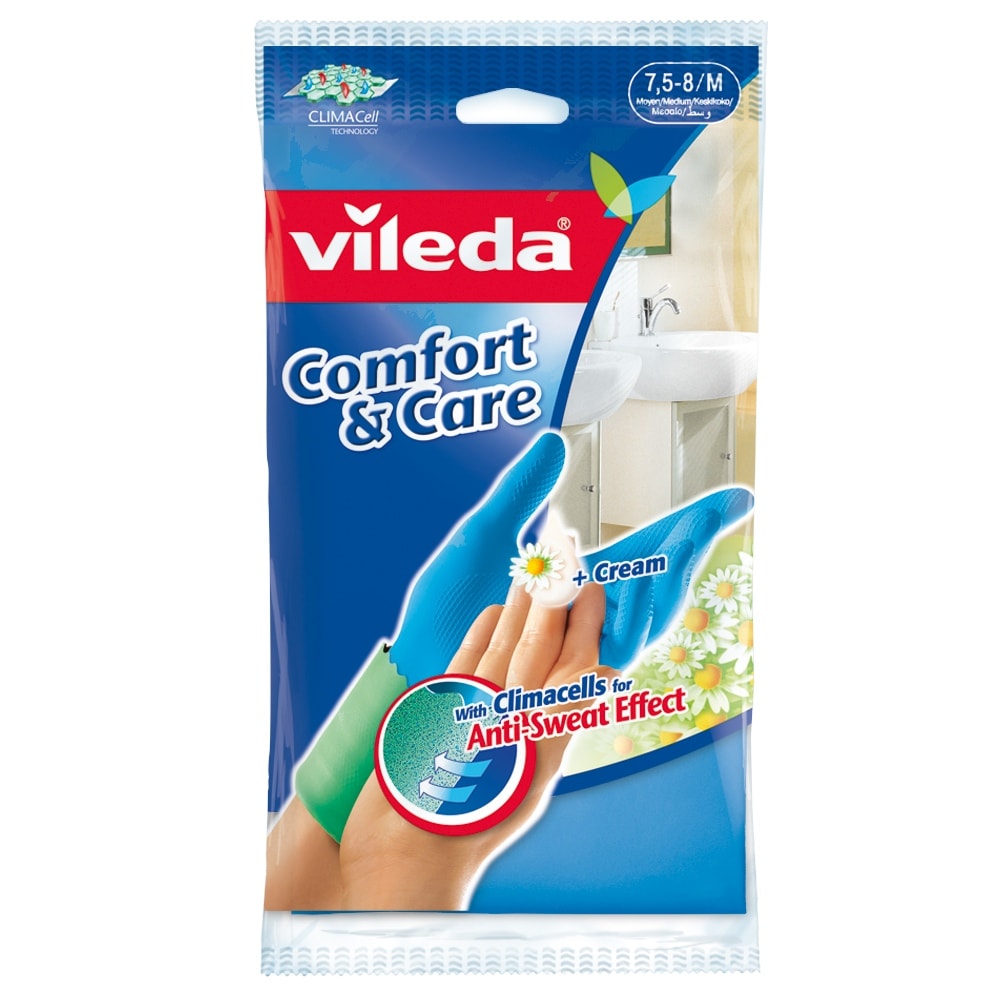 Vileda Fresh Comfort & Care gummihandske med fugtighedscreme str. S