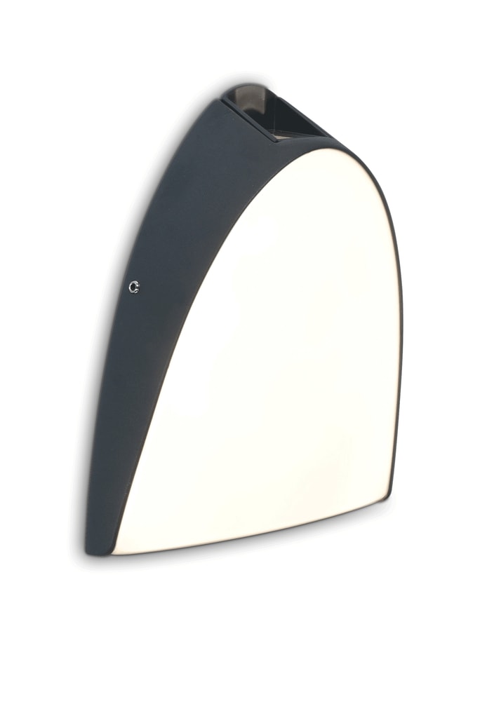Lutec Apollo LED væglampe i mørkegrå/opal 9,6W IP54