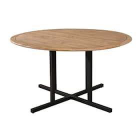 Venture Design Cruz spisebord i sort stål/akacietræ Ø140 cm