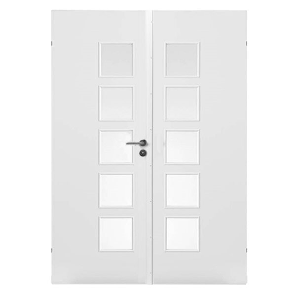 Swedoor Stable Effect Q505+Q505, massiv m/ glas HVID. (17x21)