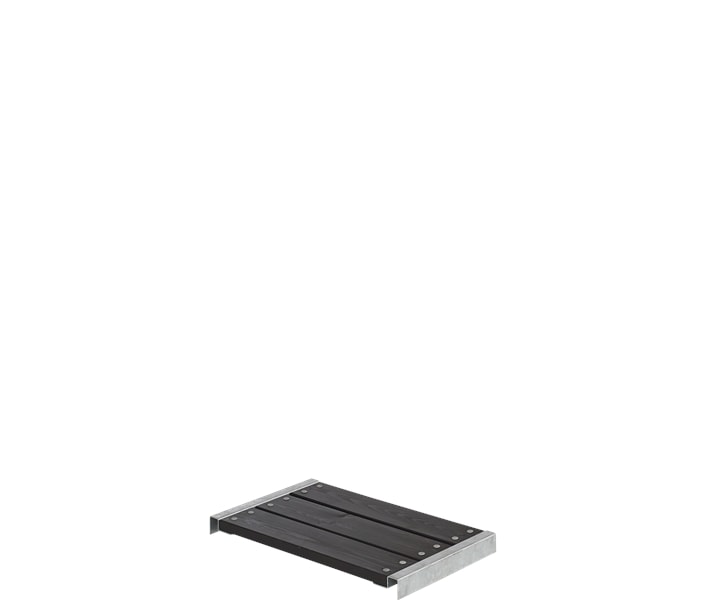 Plus bænk til CUBIC og Pipe system gråbrun grundmalet med beslag 120 cm