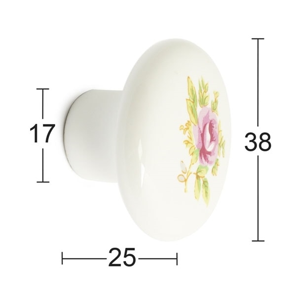 Habo Møbelknop 2 Stk Porcelæn Hvid