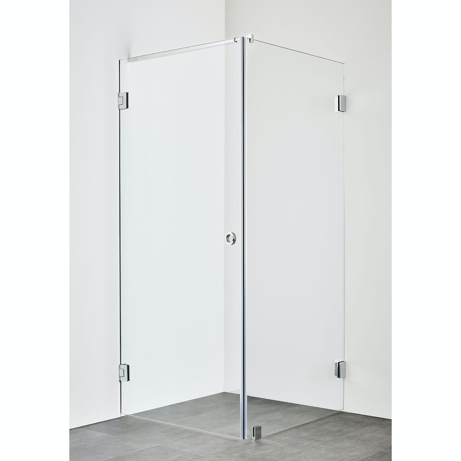 Hafa Infinity Combi brusehjørne klart glas/sort 90 x 90 x 200 cm