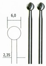 Proxxon kugle fræser Ø 6 mm. 2 stk.Proxxon nr. 28725