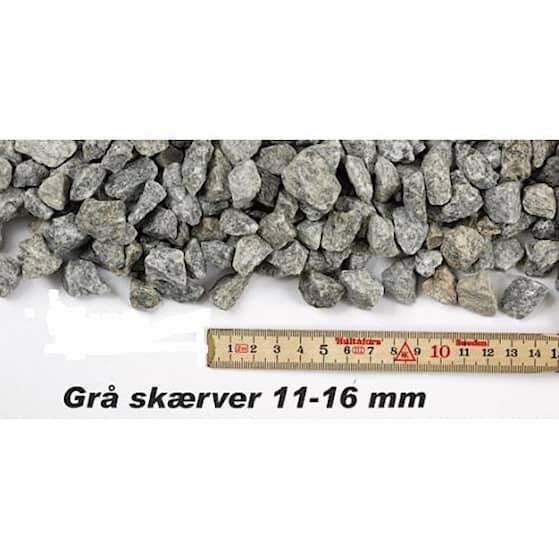 Granitskærver 11-16 mm i grå bigbag med 1000 kg