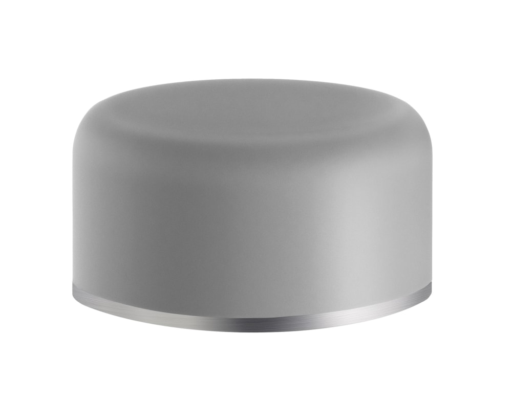 Beslagsboden dørstop gulv sort gummi/børstet rustfri 50 mm