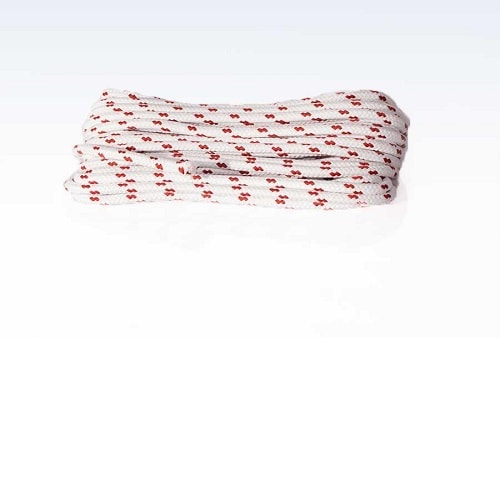 Skødetov i hvid med røde nister Ø10 mm x 20 m