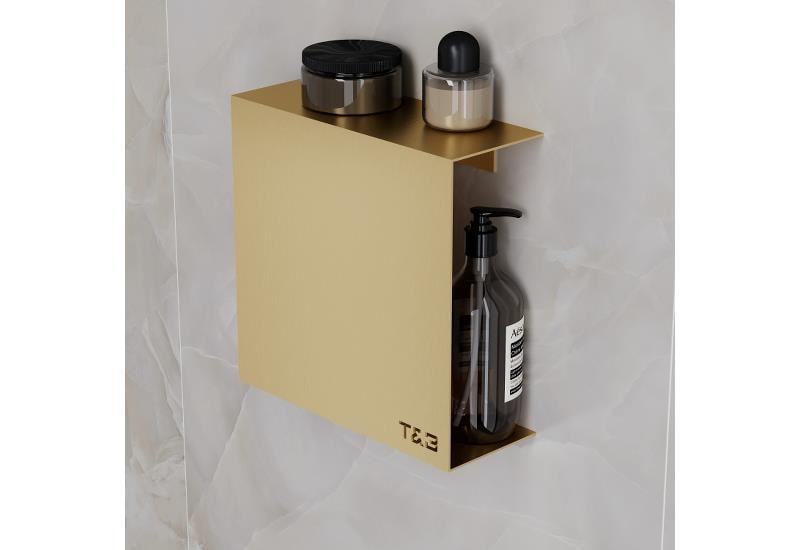 T&B T3 hylde i børstet guld 25 x 25 x 10 cm