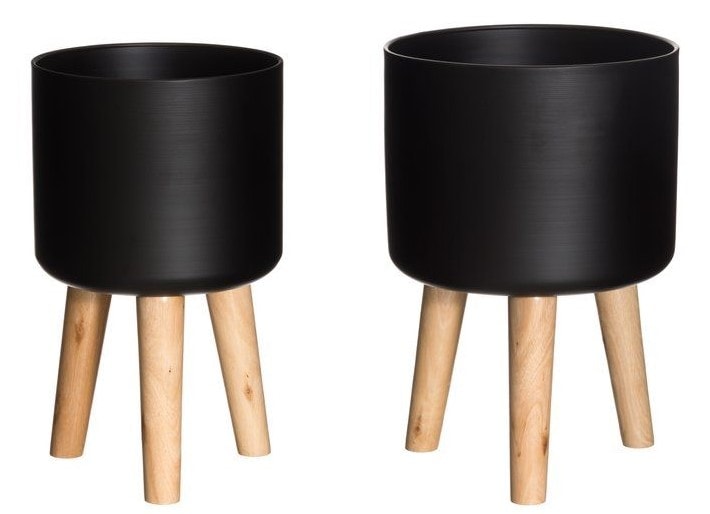 4Living Woody blomsterstand sort 2 stk. | Boliginteriør | Indretning til hjemmet