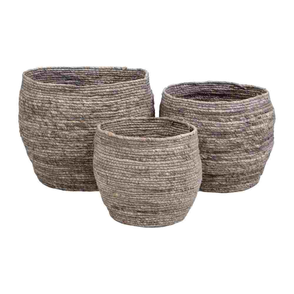 House Nordic Tivoli runde kurve i grå majs blade 3 stk.