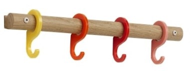 Neon Living Rainbow knagerække i rød med 4 kroge