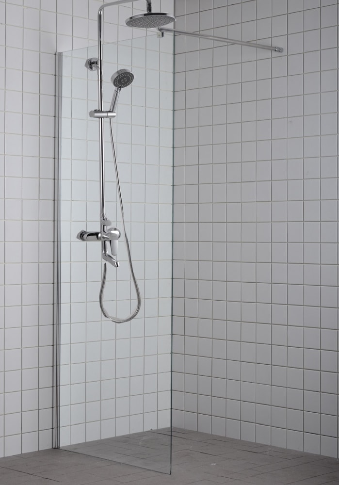 Milobad brusevæg lige frostet glas 90 x 190 cm