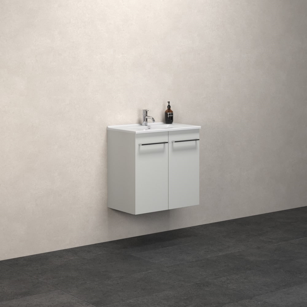 Scanbad Multo vaskeskab 61 cm varm eg Amber Mini vask 2 låger