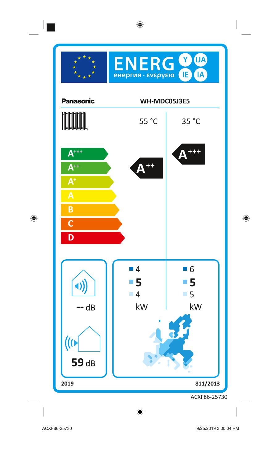 Energimærke Panasonic Monoblock WH-MDC05J3E5_88596