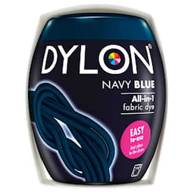 Dylon maskin tekstilfarve 08 Navy Blue med salt. Pakke med 350 gram.