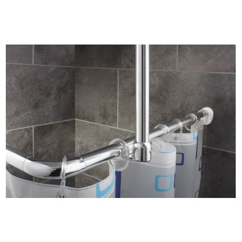 Ridder forhængsstang til hjørne i krom 90 x 90 cm