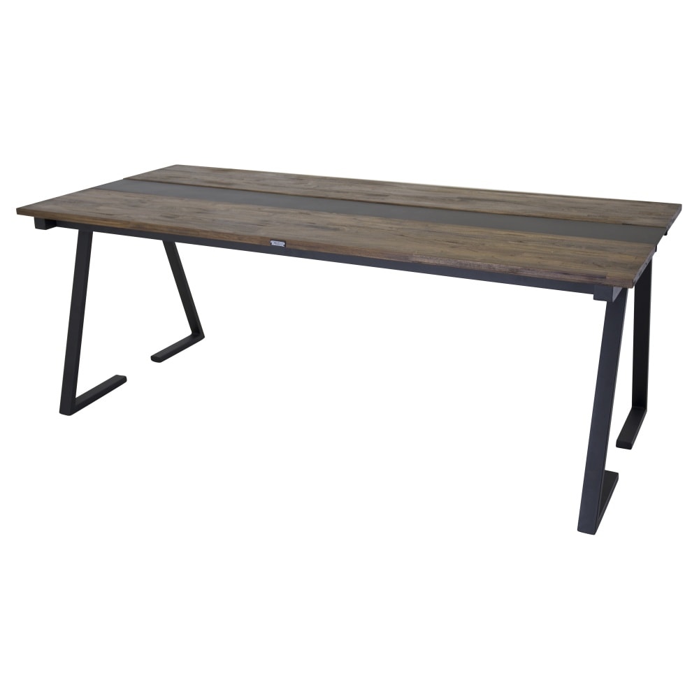 Venture Design Jakarta spisebord i sort og mørk teaktræ 200 x 90 cm