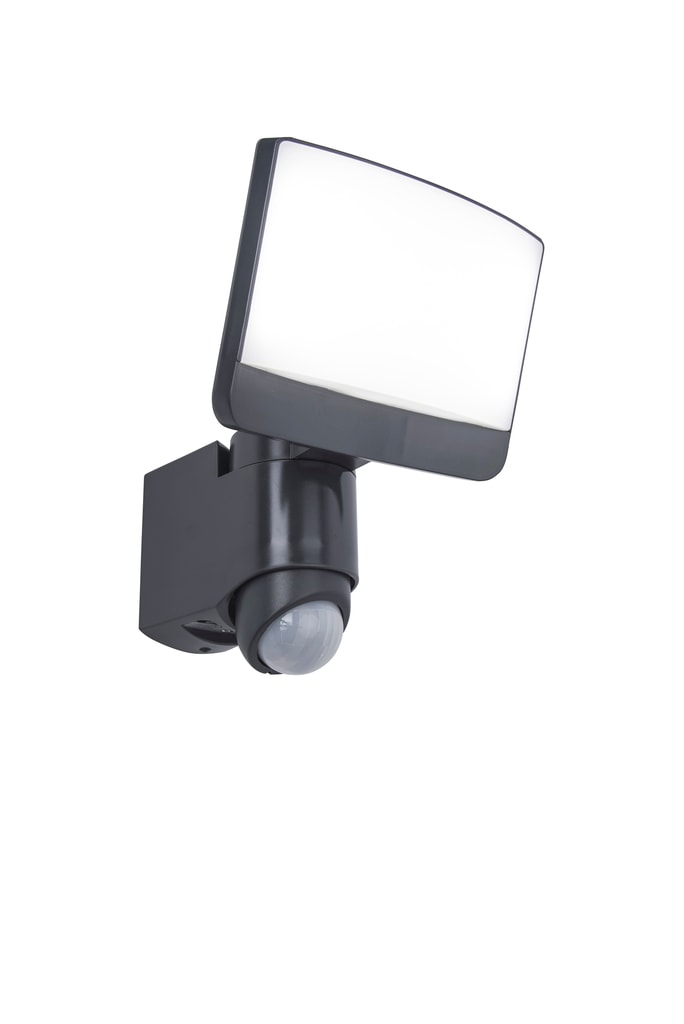Lutec Sunshine LED projektør i mørkegrå/opal med sensor 15,4W IP44