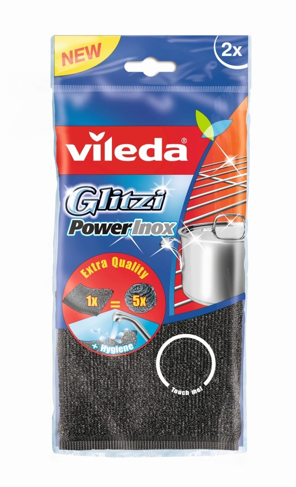 Vileda Glitzi Power Inox grydesvamp 2 stk.