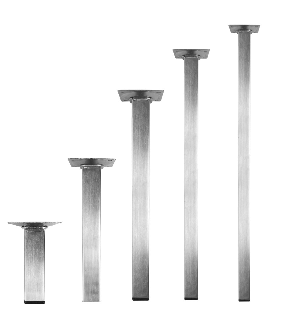 Home It® square table leg 24 x 24 mm brushed steel