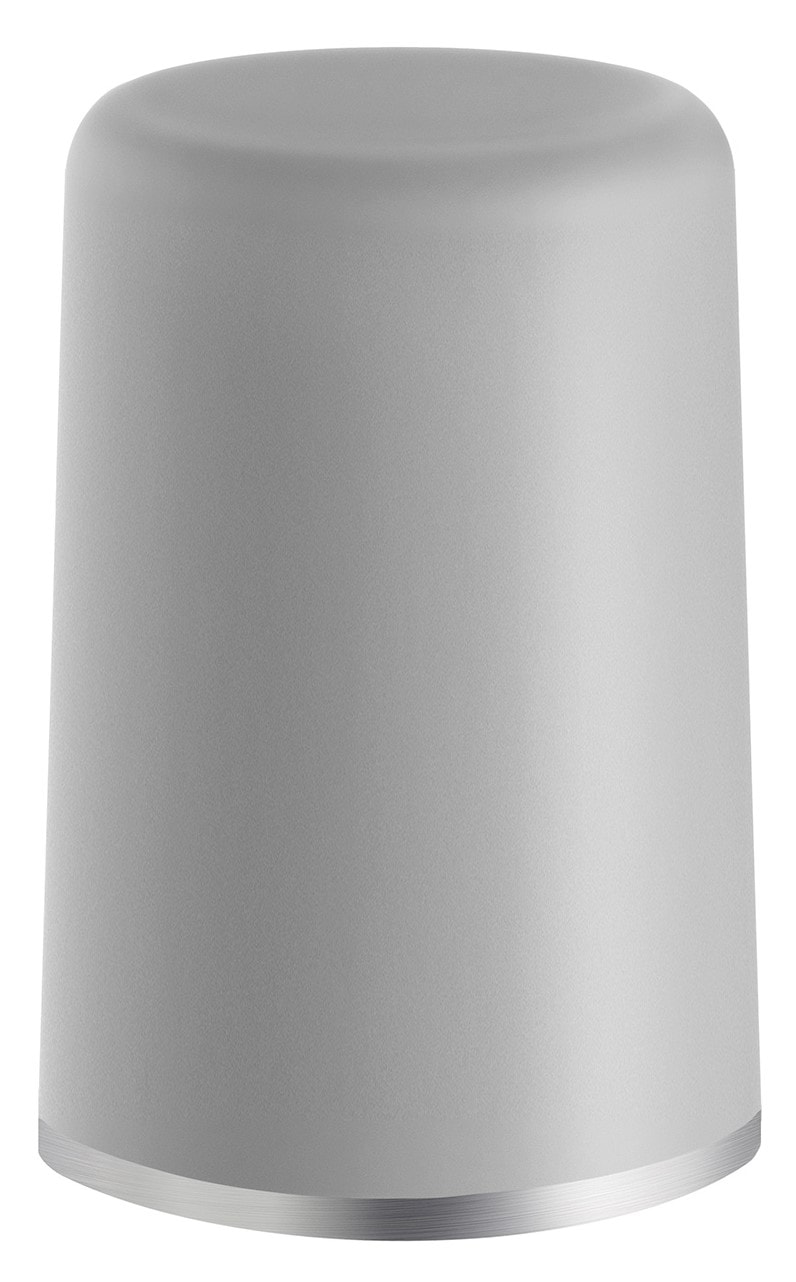 Beslagsboden dørstop i sort/børstet stål til gulv eller væg Ø50 x 72 mm