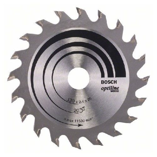 Bosch Optiline rundsavsklinge Ø130 x 2,4 x 16 mm til træ 20 tænder